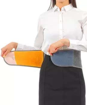 Теплый пояс для живота предотвращает растяжение при холоде [wesspy] Женский бандаж, [Тип липучки] (С, Грей)