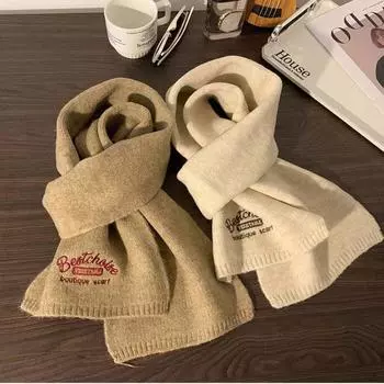 Теплый шарф для женщин, одежда, аксессуары, шаль, шарф в корейском стиле, толстый шарф хаки