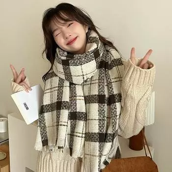 Теплый шарф из искусственного кашемира для женщин, приятный на ощупь 195x65cm