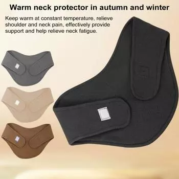 Теплый шарф, пояс для защиты шеи для женщин, кондиционер, мягкий плюшевый внутренний слой чёрный