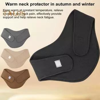 Теплый шарф, пояс для защиты шеи для женщин, кондиционер, мягкий плюшевый внутренний слой, регулируемая плотность, быстросохнущая грелка для шеи бежевый