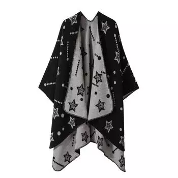 Теплый шарф премиум шаль накидка женская простая утолщенная вязаная шаль 160-135