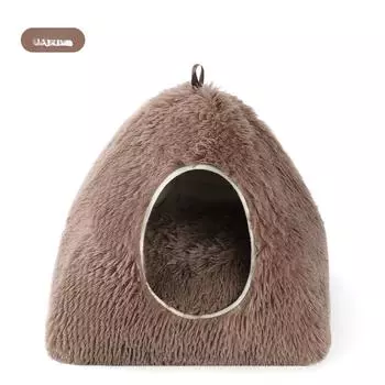 Теплый спальный домик из хлопка для кошек, палатка для собак, зимний домик для домашних животных, кошачий кен, зимний теплый закрытый домик для кошек, чувство безопасности S40cmX37cm