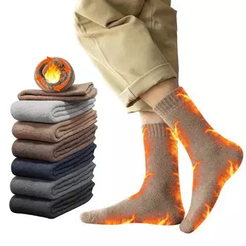 Теплый толстый ворс шерстяной шерсти Холодное тепло антибактериальный и запах Холодные горы набор из 6 пар [CHICHL] мужские носки, осень/зима [Extremely Material]