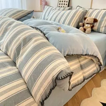 Теплый утолщенный комплект из хлопчатобумажной фланели класса А из 4 предметов для студенческого общежития с хлопковой подкладкой из молочной фланели 1.2m