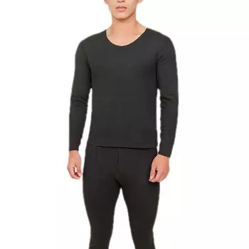 Теплый внутренний верх и низ, открытый, теплый, защита от холода, влагопоглощение и тепло, длинный комплект нижнего белья Delon [Jzozuxvv], мужской комплект, шея, чёрный
