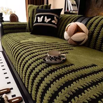 Теплый жаккардовый флисовый противоскользящий чехол для дивана в гостиной, универсальный чехол для дивана, мебельное полотенце 70*70