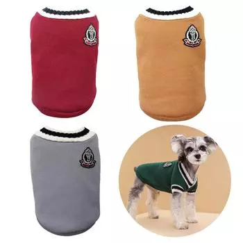 Теплый жилет для собак, куртка в студенческом стиле, свитер для маленьких и средних собак, кошек, осень-зима, мягкая и уютная одежда для щенков, французского бульдога, мопса XS