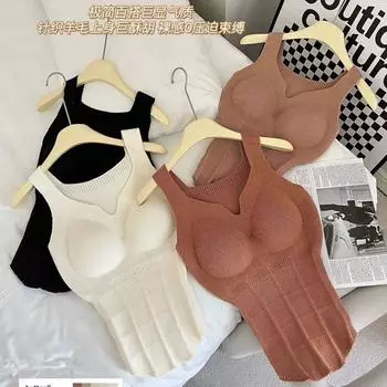 Теплый жилет для женщин, свободный бюстгальтер, утепленный для защиты от холода, осенней и зимней жары, увлажняющий и теплый бархат с трикотажной майкой и верхом. average size 80-65kg