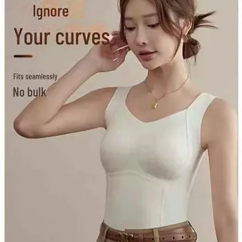 «Теплый жилет из шелкового начеса с подогревом груди для осени и зимы» M (80-105 lbs)