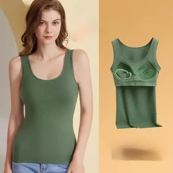 Теплый жилет, женское нижнее белье из плотного бархата, осенне-зимний слитный топ с подушкой на груди и нижним слоем, размер Plus Plus M