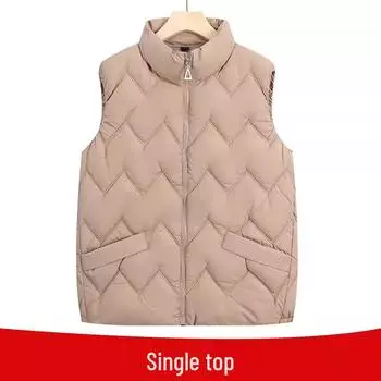 Теплый зимний пуховый жилет для пожилых женщин 5XL (125-140 lbs) хаки