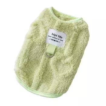 Теплый зимний жилет для домашних животных, мягкая тканевая одежда для собак, удобный плюшевый пуловер для кошек, домашних животных XL зелёный