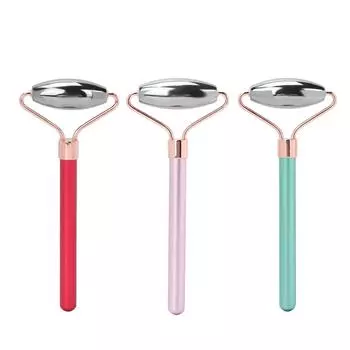 Терагерцовый каменный роликовый массажер для лица с бесшумной вилкой, полированный массажный инструмент для лица Red