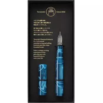 Teranishi Chemical Industry Chemical Industry) guitar glass pen With cap aurora peacock blue GLAA-PE