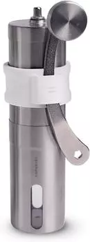 [Teranuvo] Ручная кофемолка для кофе в зернах Грубый мелкий помол Регулируемый легкий ручной помол Компактная уличная кофемолка с белым ремешком