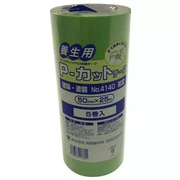 Teraoka Seisakusho TERAOKA P Cut Tape Лента для отверждения Wakaba рулон 50 мм x 25 м № 4140 Архитектура/Живопись (5 упаковок)