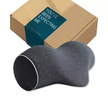 Терапевтическая прямая подушка для шеи Подушка для шеи всего за 10 минут расслабит плечи Подушка для шеи с эффектом памяти Компактный массажер для шеи Подушка для растяжки шеи серый