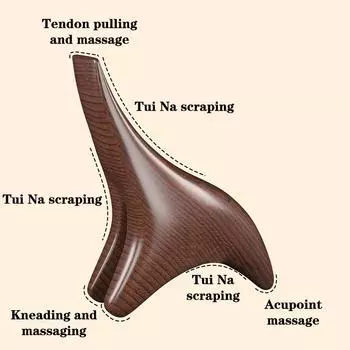 Терапевтический массаж, расческа для лица, головы, массажер Гуаша, натуральный массажер для лица с широкими зубцами, скребковый массаж тела Гуаша