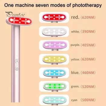 Терапия красным светом, массажер для глаз, зарядка через USB, высокий уход за кожей лица, подтяжка, быстрое впитывание, женский уход за кожей вокруг глаз 7-в-1, массаж красоты розовый