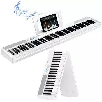 TERENCE электронное пианино 88 клавиш складная клавиатура с функцией отклика на нажатие 5 Вт два динамика MIDI-совместимая клавиатура пианино перезаряжаемое с лепестками компактное