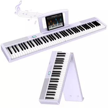 TERENCE электронное пианино 88 клавиш складная клавиатура с функцией отклика на нажатие 5 Вт два динамика MIDI-совместимая клавиатура пианино перезаряжаемое с лепестками компактное