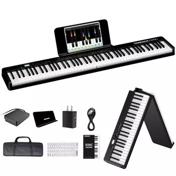 TERENCE Electronic 88 складное MIDI цифровое пианино с сенсорным управлением и складным пианино X88C Пианино, клавиши, пианино, совместимое, портативное, пианино, легкое,