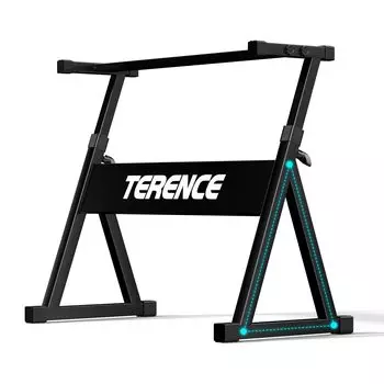 TERENCE Electronic Keyboard Piano Stand, Triangular Z-Shaped, Sturdy and Stable, 57-80cm Height Adjustable, 7 Height Settings, Made of High-Hardness