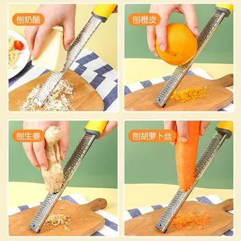 Терка для лимонной цедры и сыра - сыр пармезан, лимон, имбирь, чеснок, мускатный орех, шоколад, овощи, фрукты, кухонные принадлежности красный