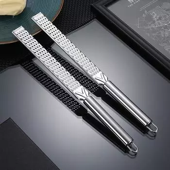 Терка для сыра и лимона из нержавеющей стали Терка для сыра Терка для шоколада и лимона Фрукты Длинная терка Гаджеты для домашней кухни