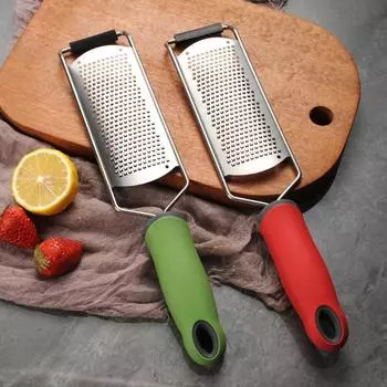 Терка для сыра из нержавеющей стали, лимонная цедра, цитрусовый, имбирь, чеснок, терка для шоколада, кухонный измельчитель для фруктов и овощей красный