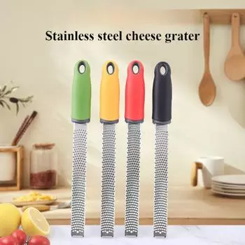 Терка для сыра из нержавеющей стали, многофункциональная ручная трудосберегающая мясорубка, устойчивая к ржавчине, измельчитель с ручкой для шоколада и лимонной цедры жёлтый