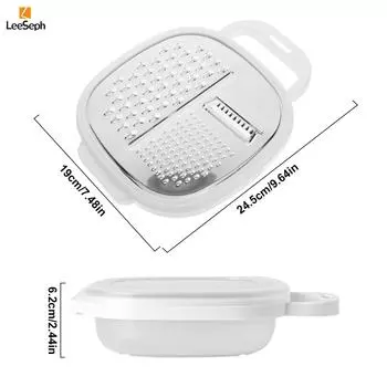 Терка для сыра Leeseph с контейнером и крышкой, многофункциональный ручной измельчитель овощей и картофеля, кухонные гаджеты белый