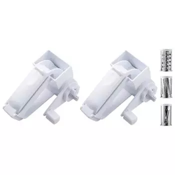 Терка для сыра, овощей и орехов, 2 барабана из нержавеющей стали, кухонный измельчитель сыра с ручкой, ручная терка для сыра, кухонный гаджет, инструмент 1pc