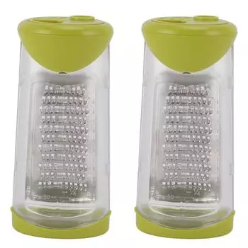 Терка-контейнер Компактная многофункциональная терка для сыра с прозрачной коробкой для приправы для специй 2 шт.