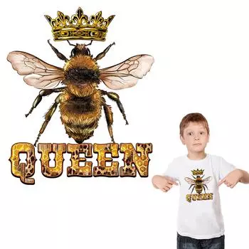 Термальные нашивки Queen Bee, модные аксессуары «сделай сам», наклейки в полоску, термопресс, аппликация, джинсовые нашивки, легкая печать утюгами