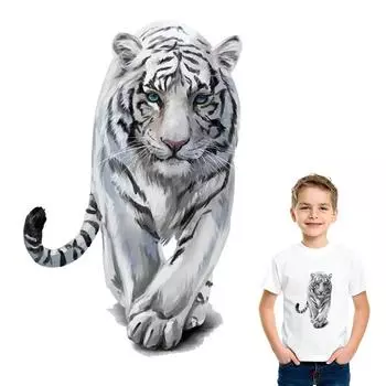 Термальные нашивки с белым тигром, сделай сам, Parches Ropa, термопресс, футболка с аппликацией, толстовки, наклейки для одежды, нашивки с животными