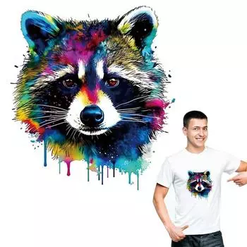 Термальные нашивки в виде енота, милые полоски, модные джинсы, аксессуары «сделай сам», наклейка, термопресс, аппликация, термоперенос, серия животных