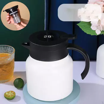 Термальный графин для кофе из нержавеющей стали, ситечко для бутылки с водой, портативное изоляционное устройство с плоским дном белый