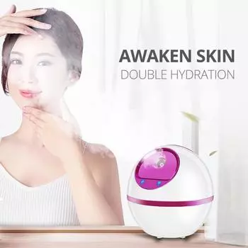 Термальный крутой пароход для лица, распылитель, паровой увлажнитель, машина для очистки пор, увлажняющая маска, устройство для ухода за лицом Partner UK ярко-розовый