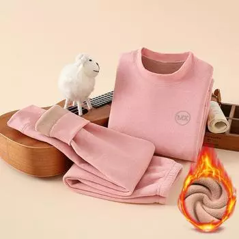 Термобелье для мальчиков, флисовый комплект постоянной температуры 37°C, теплые комплекты из двух предметов, комплект детской зимней одежды для детей-подростков, лонг-джонсы 100cm розовый