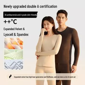 Термобелье из немецкого бархата Lyocell – комплект мужского и женского осенне-зимнего теплого нижнего белья L хаки