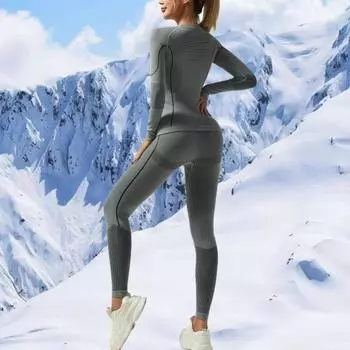 Термобелье женское Long John Set 2-Piece Зимний теплый комплект для йоги для спортзала S