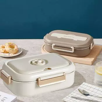 Термобокс Star Bear из нержавеющей стали, изолированный ланч-бокс, контейнер для ланча для офисных работников бежевый