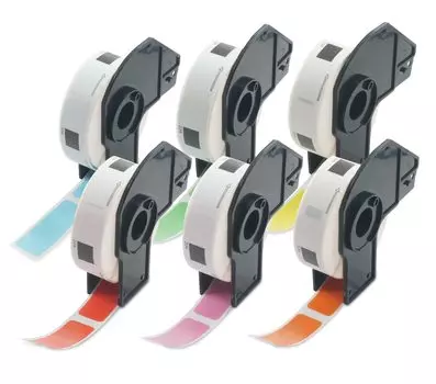 Термобумага BETCKEY рулон этикеток принтера Brother совместимые наклейки этикетки BROTHER 17x54 мм 400 листов совместимы с 6 шт. цветной DK-1204 QL-550