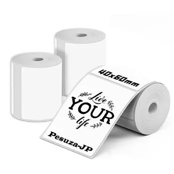 Термобумага Pesuza в рулонах, совместимая с Phomemo M110 M120, оригинальная термобумага 130, закругленная матовая, коммерческая, прочная, черная, для адресных этикеток