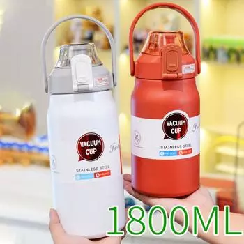 Термобутылка большой емкости Термобутылка для воды из нержавеющей стали Портативная термобутылка из нержавеющей стали с соломинкой Термос с изоляцией 1000ML