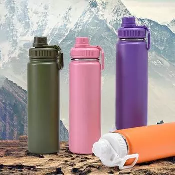 Термобутылка для воды с пылезащитной крышкой, термос из нержавеющей стали, герметичный 750ML чёрный