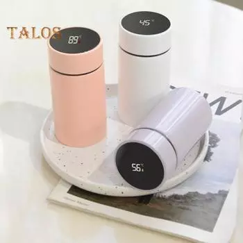 Термобутылка со светодиодным дисплеем температуры, кофейная кружка 200 мл, нержавеющая сталь, кофейная вакуумная чашка, умная герметичная крышка, фляга для горячей и холодной воды для использования на открытом воздухе 200ML небесно-голубой