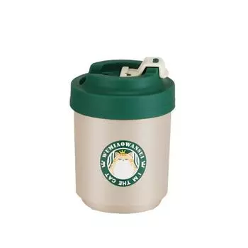 Термочашка 380/480 мл с крышкой, большая емкость, портативная вакуумная колба из нержавеющей стали 304 с изоляцией для кофе 380ML зелёный